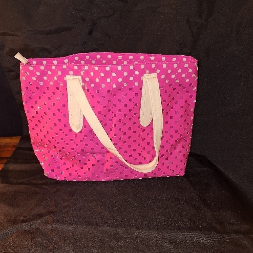 Ultra Chi Hot Pink Vinyl Geometric Bag Purse
